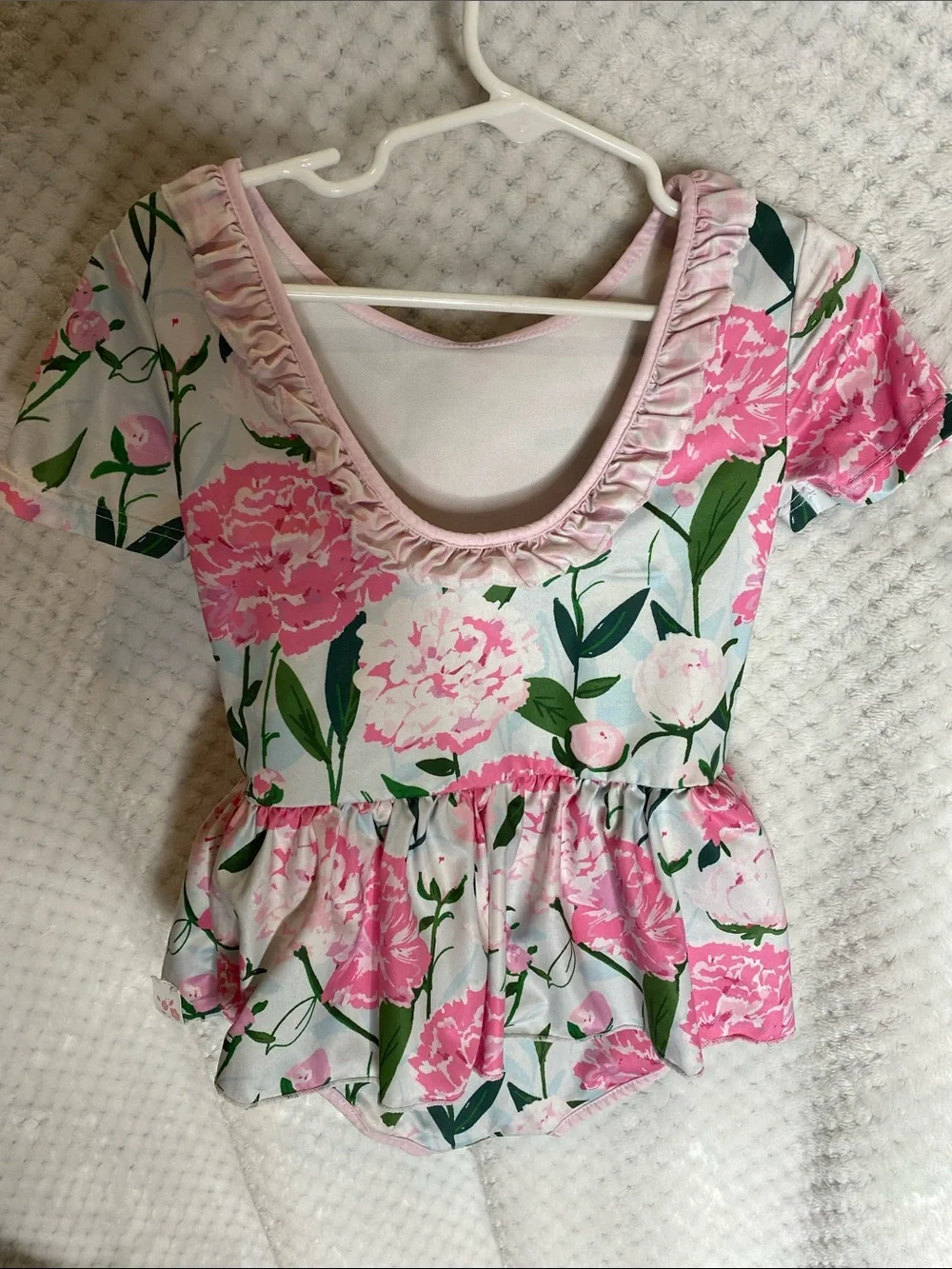 SweetHoney Pink and Green floral leotard dance wear